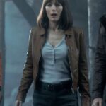 The Bubble Leslie Mann Brown Leather Jacket