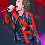Michael Jagger Red and Black Leather Jacket