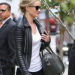 Rosie Huntington Whiteley Black Biker Jacket Online