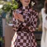 Emily In Paris Lily Collins Checked Coat Women