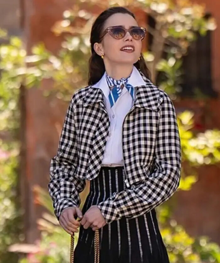 Emily In Paris Season 4 Lily Collins Plaid Jacket
