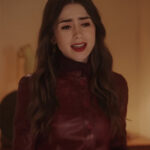 Emily in Paris Season 4 Lily Collins Red Leather coat