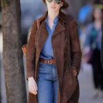 Anne Hathaway Suede Coat