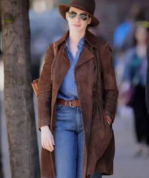 Anne Hathaway Suede Coat