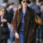 Anne Hathaway Suede Coat