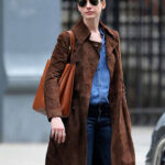Anne Hathaway Suede Coat
