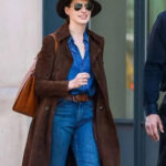 Anne Hathaway Suede Coat