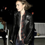 Lily Collins Biker Jacket