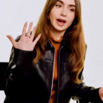 Lily Collins Leather Jacket