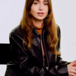 Lily Collins Leather Jacket