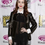 Lily Collins Leather Jacket