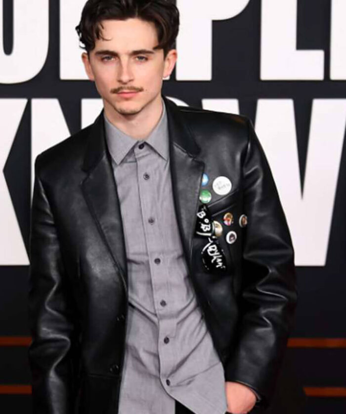 Timothée Chalamet Leather Blazer