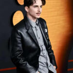 Timothée Chalamet Leather Blazer