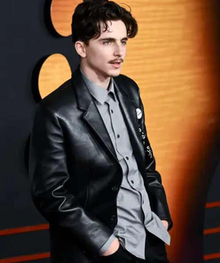 Timothée Chalamet Leather Blazer