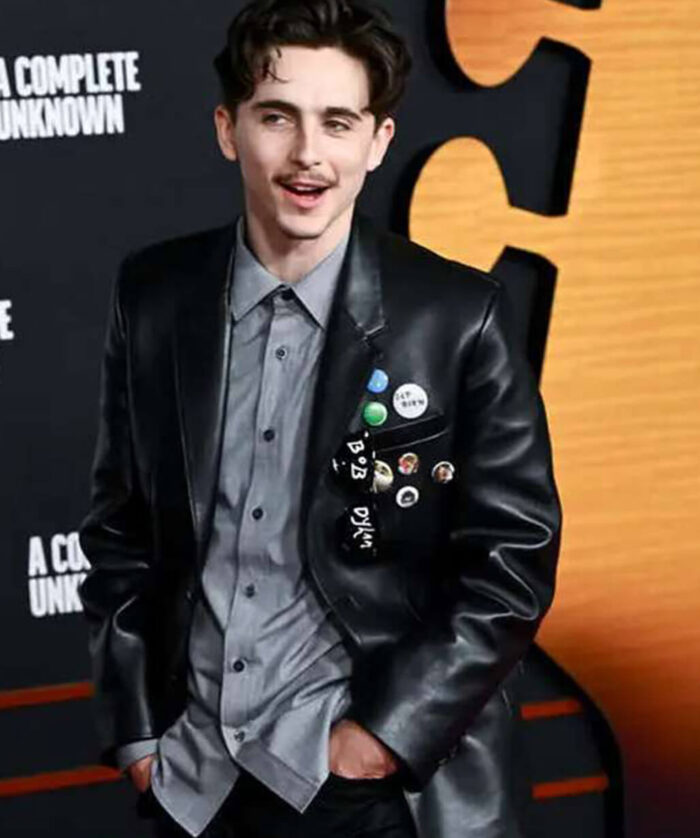Timothée Chalamet Leather Blazer