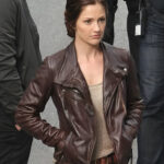 Minka Kelly Brown Jacket