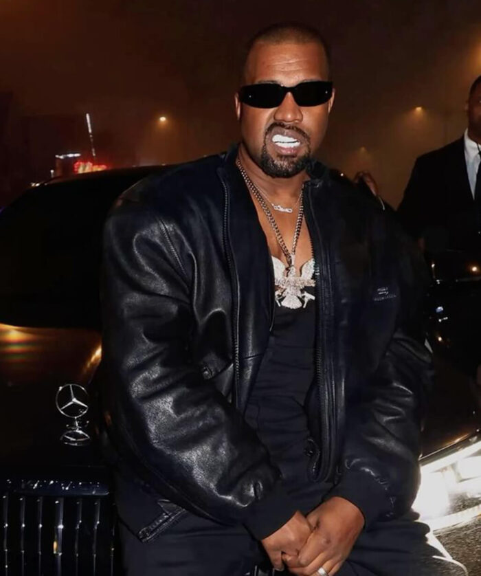 =YZY Bomber Leather Jacket