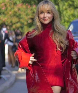 Sabrina Carpenter Leather Coat