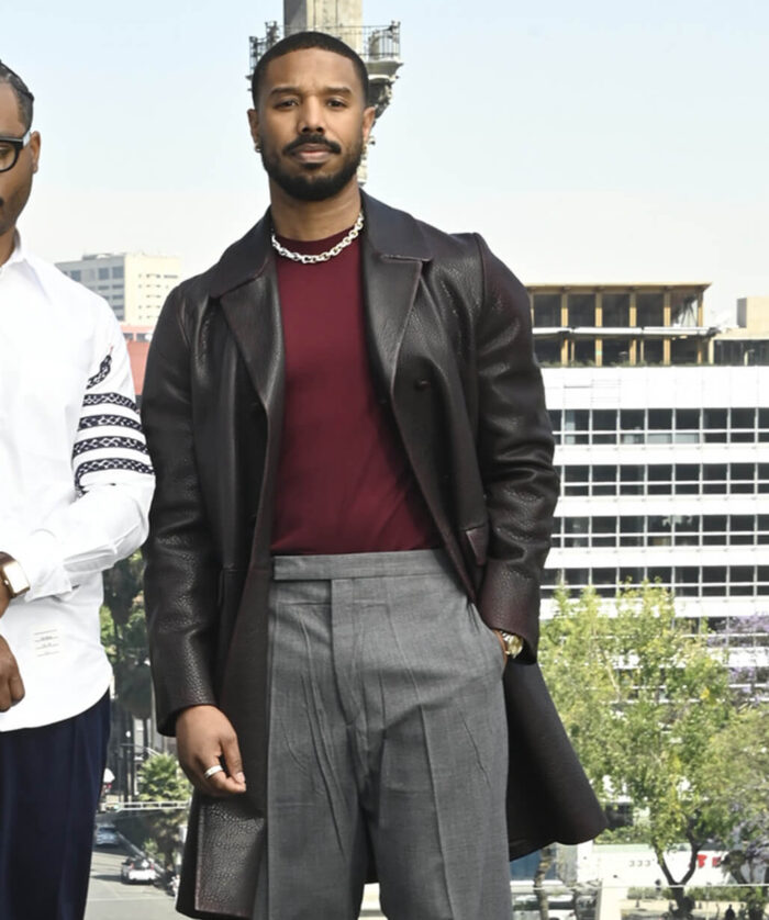 Michael B. Jordan Leather Coat