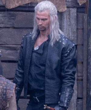 Liam Hemsworth Geralt of Rivia The Witcher Season Leather Coat