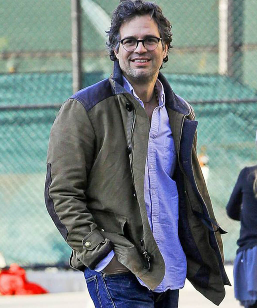 Mark Ruffalo Stylr Mark Ruffalo Green Suede Leather Jacket