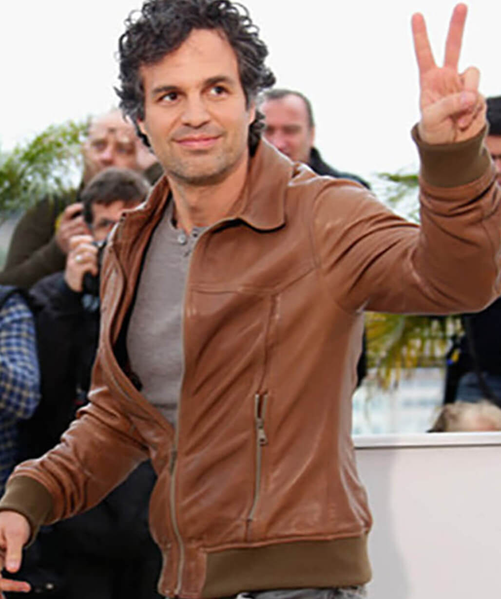 Mark Ruffalo Stylr Mark Ruffalo Brown Leather Jacket - USA Leather Factory