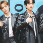 Younghoon The Boyz Black Leather Coat - Image 2