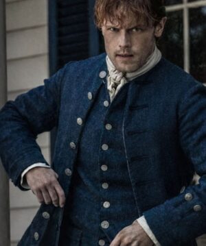 Outlander S04 Jamie Fraser Blue Wool Coat