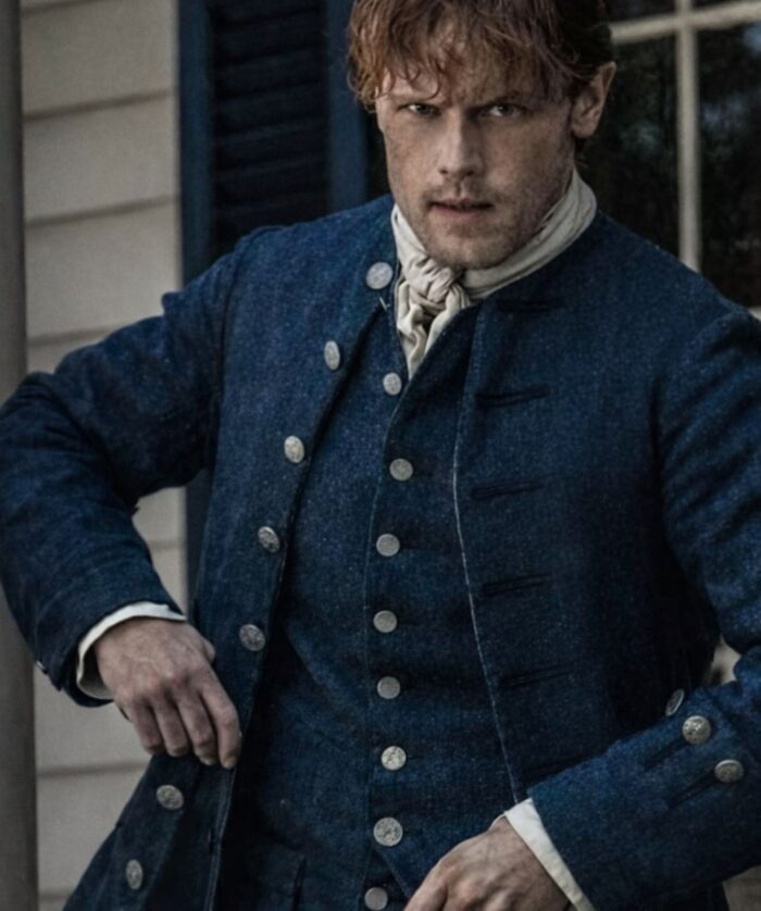 Outlander S04 Jamie Fraser Blue Wool Coat