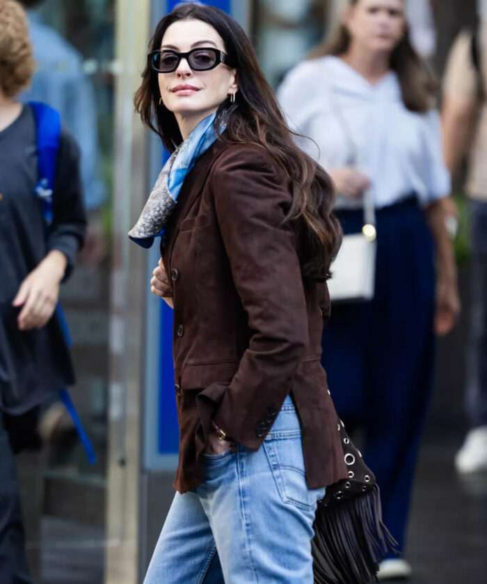 Anne Hathaway Suede Jacket