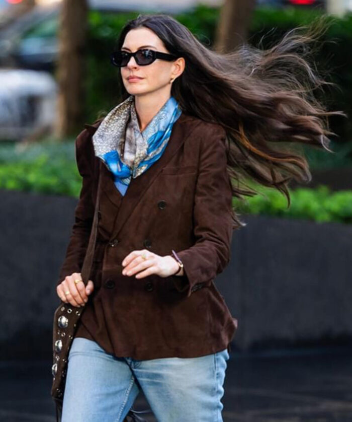 Anne Hathaway Suede Jacket