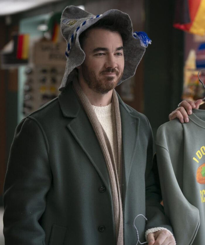 kevin-jonas-a-very-jonas-christmas-green-coat-outfit Kevin Jonas Green Coat