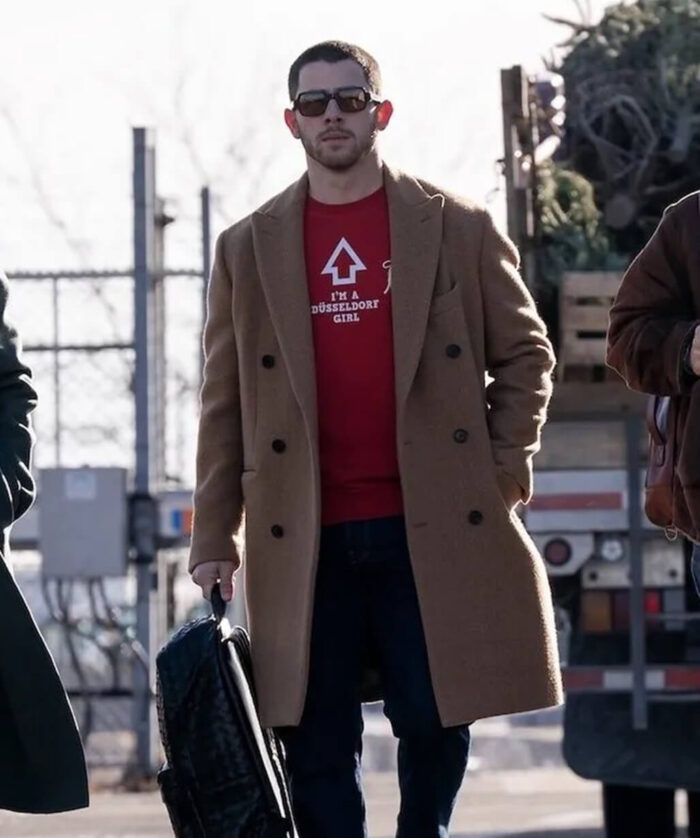 Nick Jonas Brown Coat