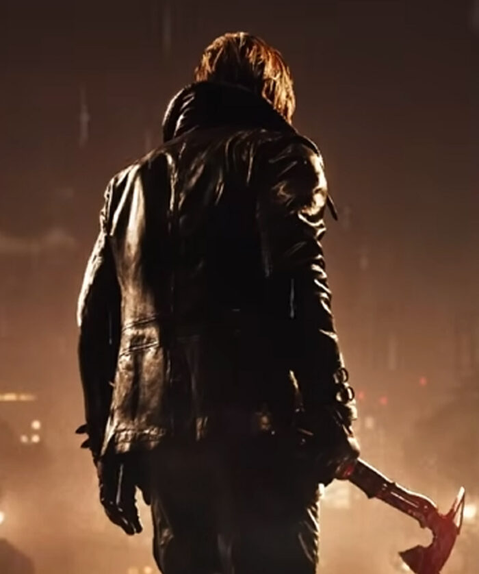 RE9 Leon Kennedy Resident Evil Requiem Hooded Black Leather Jacket