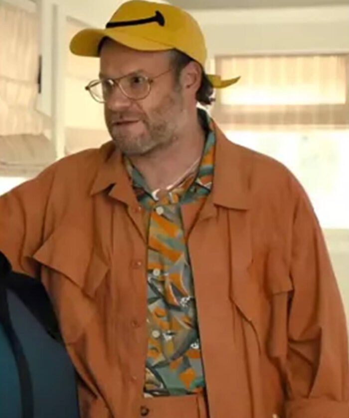 Seth Rogen Orange Jacket