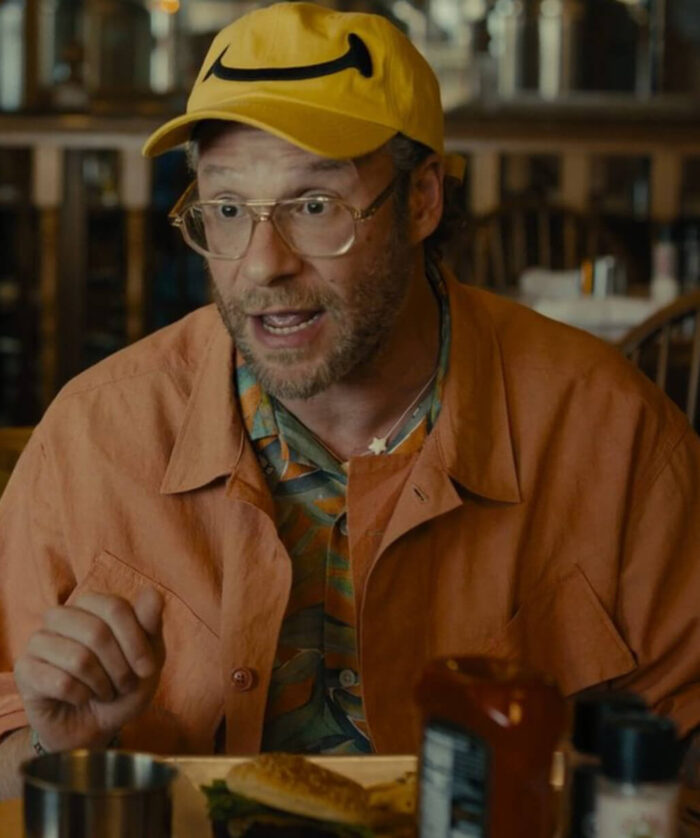 Seth Rogen Orange Jacket
