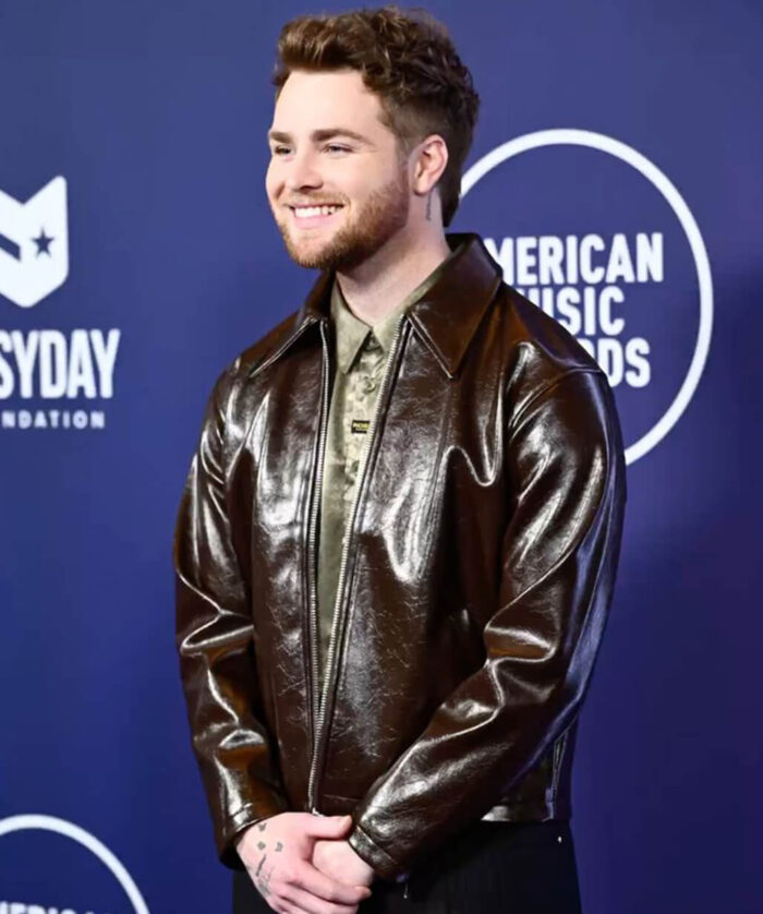 alex-warren-polished-leather-jacket-wear Alex Warren Brown Jacket