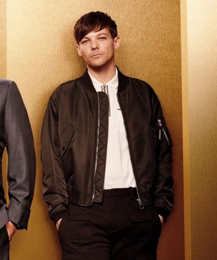 louis-tomlinson-black-bomber-jacket Louis Tomlinson Bomber Jacket