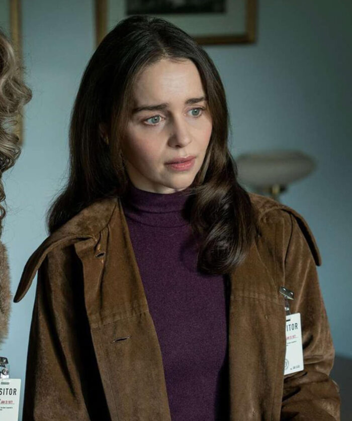 Emilia Clarke Suede Coat