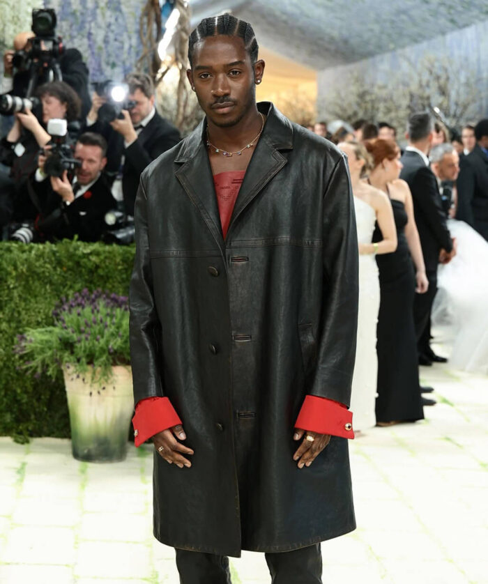 Damson Idris Leather Coat