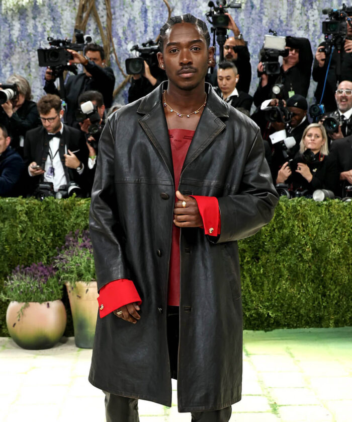 Damson Idris Leather Coat
