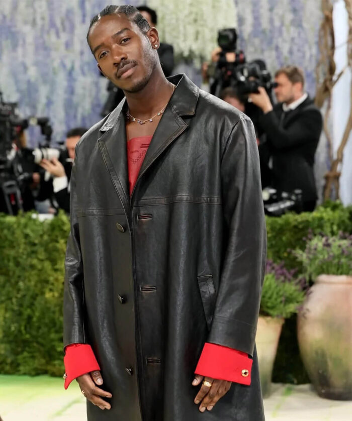 Damson Idris Leather Coat