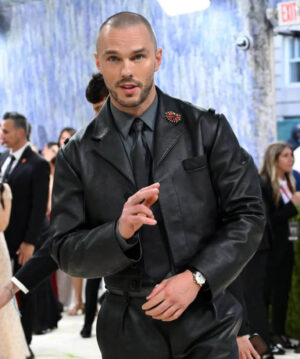 Nicholas Hoult Leather Blazer