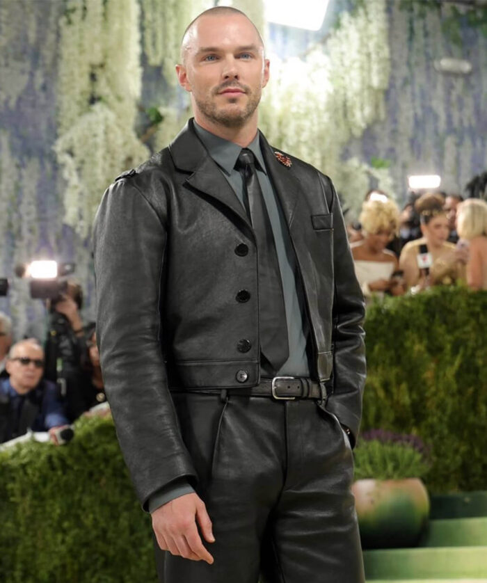 Nicholas Hoult Leather Blazer