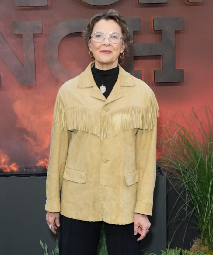 annette-bening-dutton-ranch-fringe-jacket-wear Annette Bening Fringe Jacket