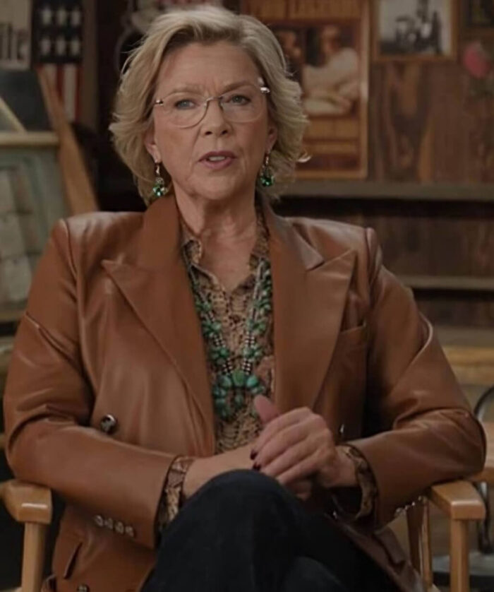 Annette Bening Leather Blazer