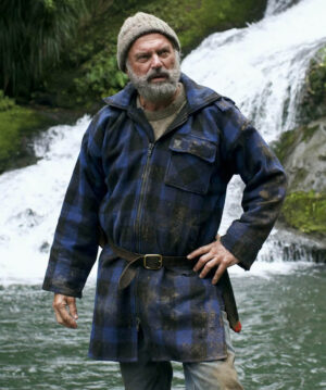 Sam Neill Hunt for the Wilderpeople 2016 Plaid Wool Coat